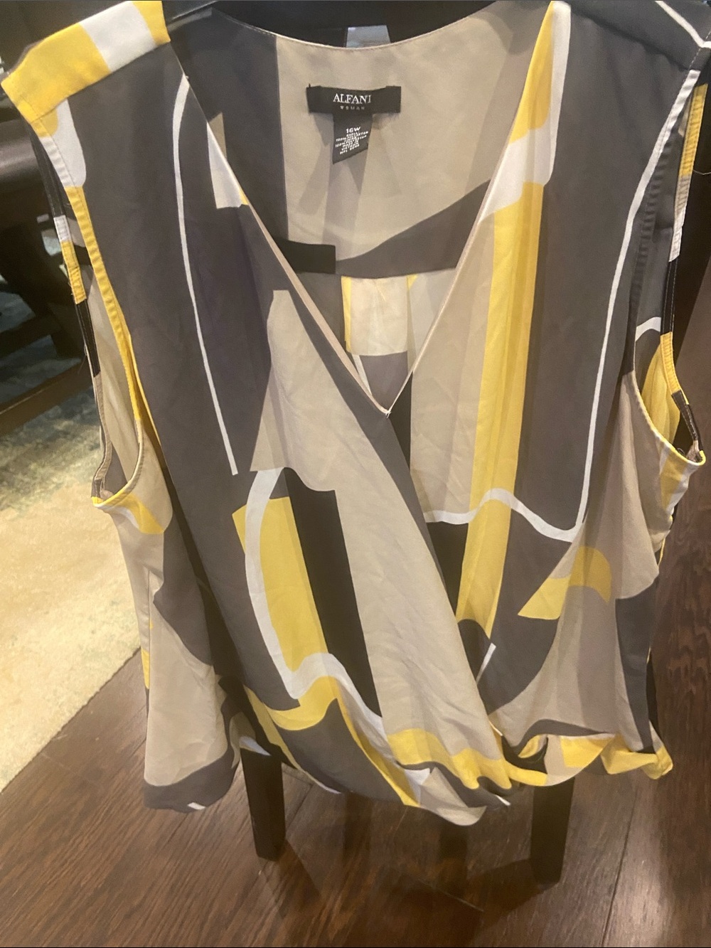 Alfani Sleeveless Wrap-Front Camisole in Yellow, Gray, White